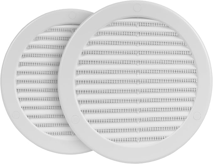 2-Pack 6" Round Air Vent Cover – White Plastic Soffit Air Vent Deflector by HVACOV