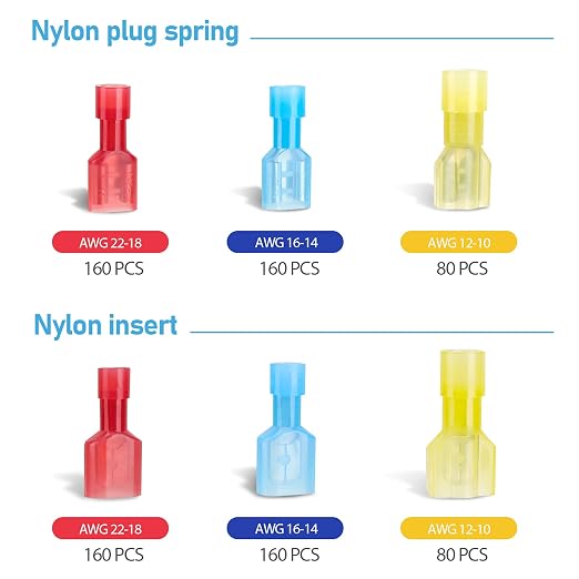 TICONN 800 Pcs Nylon Spade Quick Disconnect Connectors Kit, Electrical - Image 5