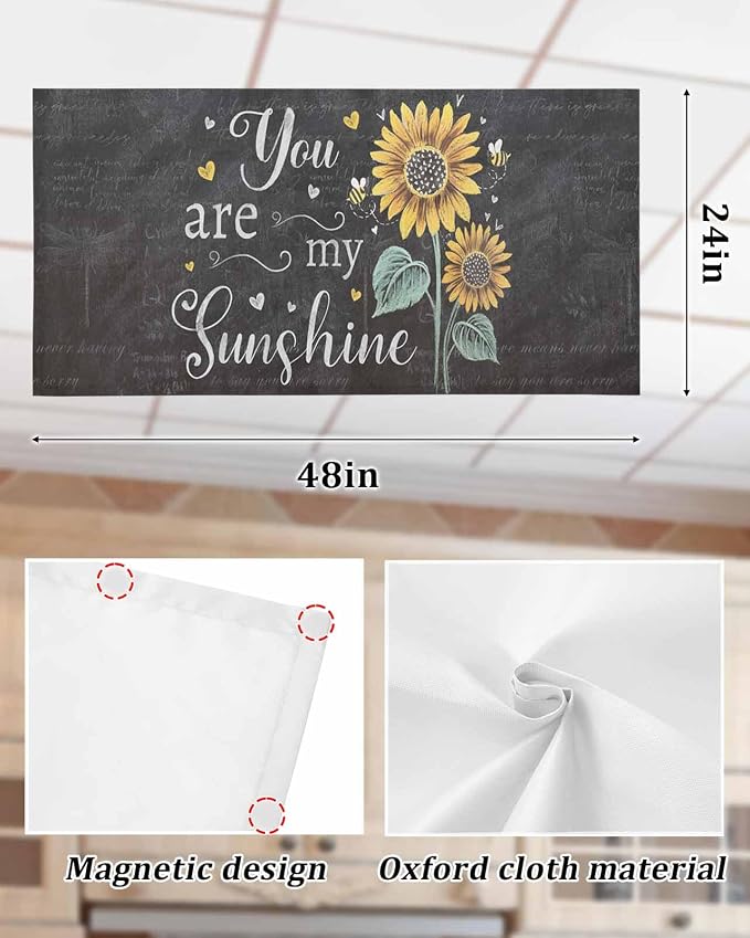 4 Pack Retro Sunflower Fluorescent Light Covers You Are My Sunshine Yellow - Image 6