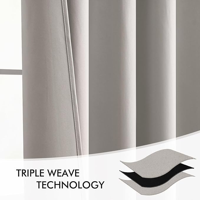 MIULEE Stone Back Tab Blackout Curtains 84 Inch Length 2 Panels Set for Living Room Bedroom Privacy, Rod Pocket/Pinch Pleat Thermal Insulated Room Darkening Pleated Light Blocking Drapes