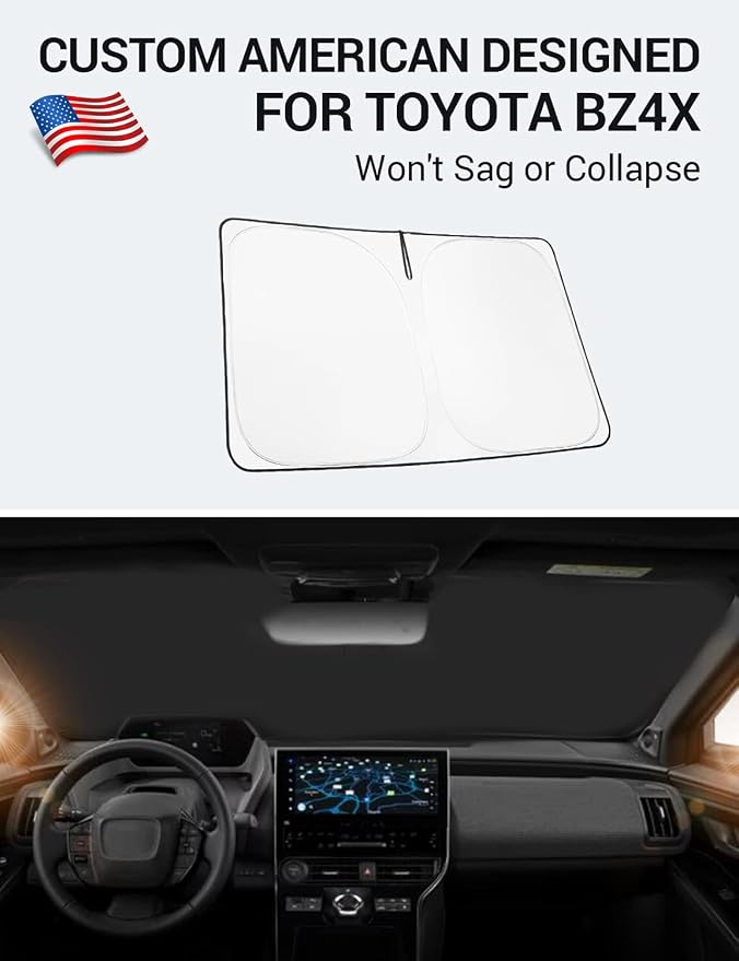 Proadsy 2026 Upgrade Windshield Sun Shade Custom Fit Toyota bZ4X 2023-2026 - Image 2