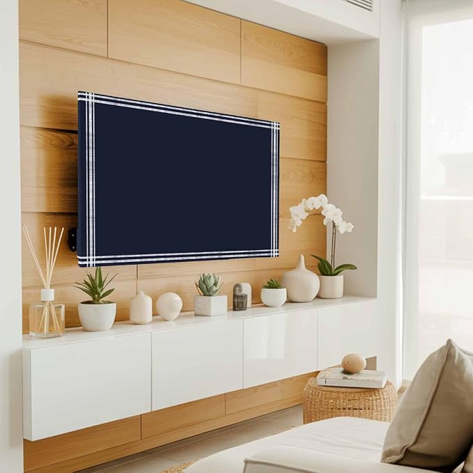 Pure Color Deep Blue Theme Indoor TV Cover, Elastic TV Screen Protector - Image 2