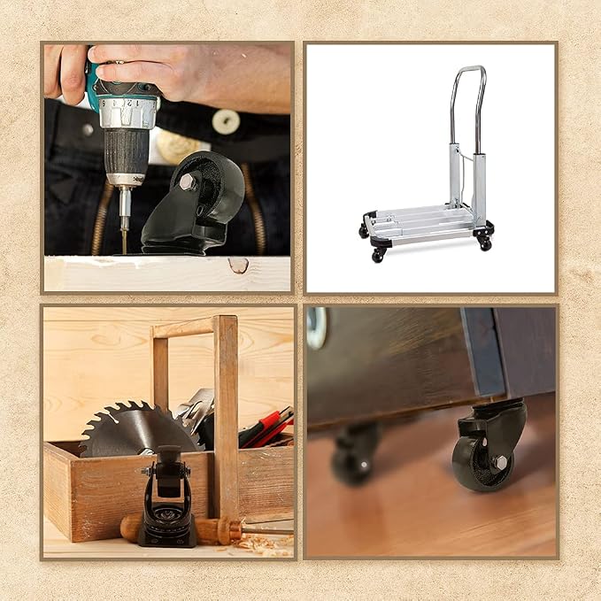 FactorDuty Set of 4 Metal Swivel Plate Caster Wheels - Image 5