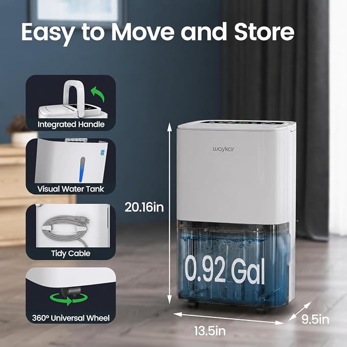 Waykar Max 80 Pint/D Energy Star Home Dehumidifier - Image 8