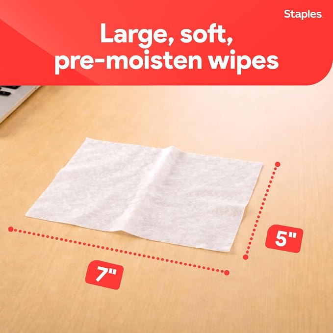 Staples Screen Cleaning Wipes – 100‑Count Tub - Image 4