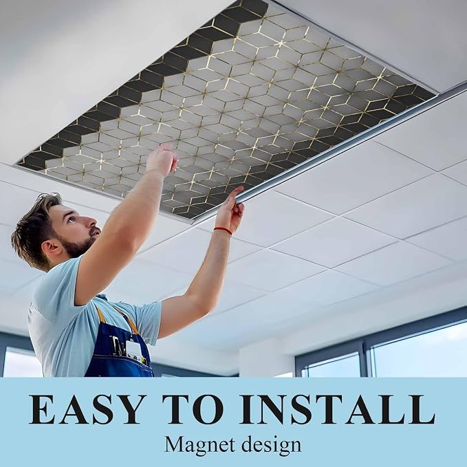 2x4 ft Fluorescent Light Cover for Ceiling Gray Mottled Gradient Geometric - Image 6