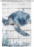 Sheer Curtains 72 Inches Long, Ocean Sea Turtle Semi Sheer Curtains Light by Unknown