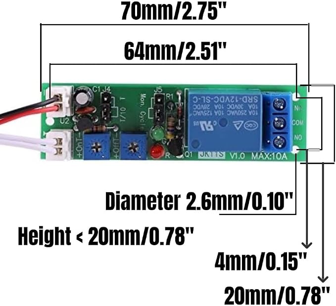 DC 12V Adjustable Cycle Times Switch Module Delay On/Off Timer Delay Switch - Image 8