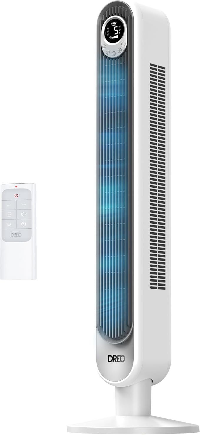 DREO Tower Fan for Bedroom, 28 ft/s, 20dB Quiet Oscillating Bladeless Fan by Unknown