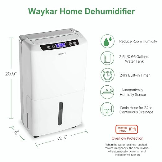 Waykar 34 Pints Energy Star Dehumidifier - Image 4