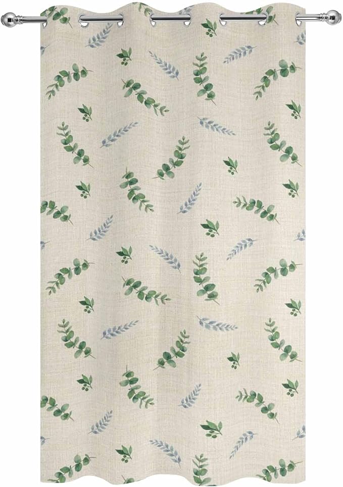 Leaf Outdoor Curtains for Patio Summer Jugal Leaves Pastoral Plant Linen - Image 9