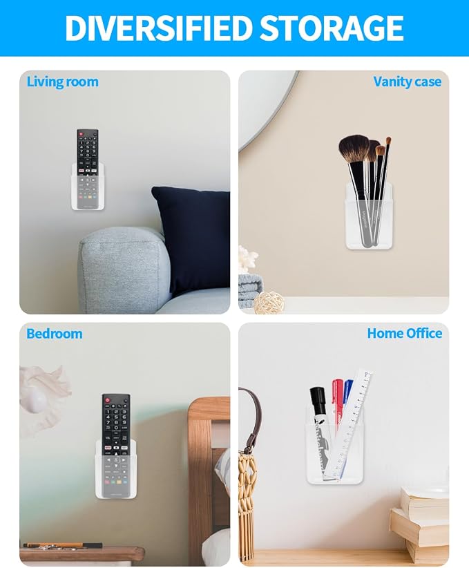 2 PCS Remote Control Holders Wall Mount, Self Adhesive TV Air Conditioner - Image 7