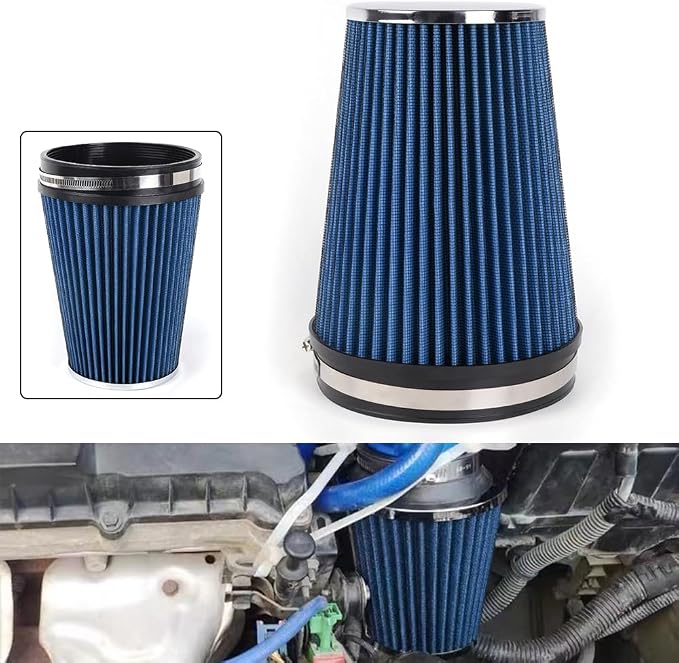 6" 152 mm High Flow Inlet Air Filter, Air Intake Cone Filter Replacement - Image 7