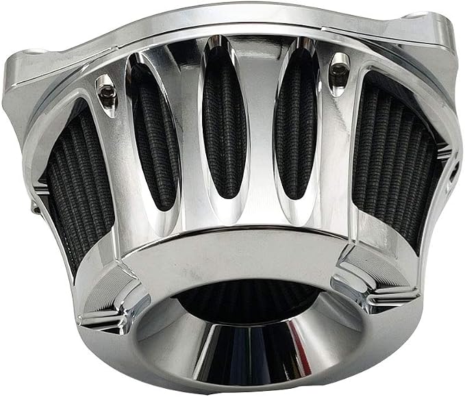 Air Cleaner Harley Filter Motorcycle Intake CNC Cut Kit Chrome - Image 3