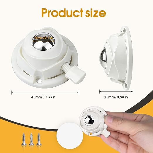 Self Adhesive Caster Wheels Low Profile Swivel Universal Steel Ball Rollers | - Image 2
