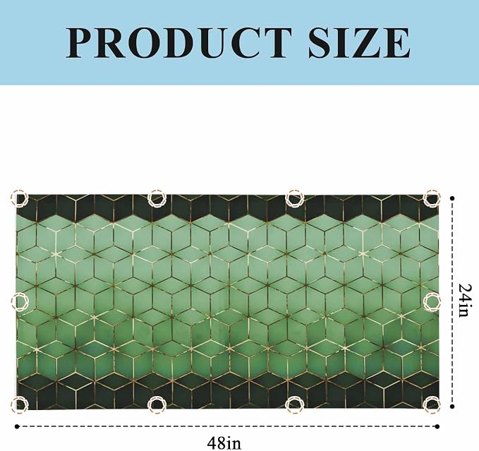 2x4 ft Fluorescent Light Cover for Ceiling Abstract Green Gradient Diamond - Image 3