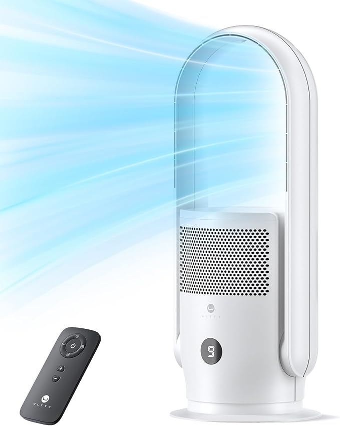 ULTTY Bladeless Tower Fan and Air Purifier Combo, 23.5" Quiet Oscillating Fan - Image 8