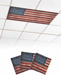 3 Pack Retro American Flag Fluorescent Light Covers Independence Day Stars and by Unknown