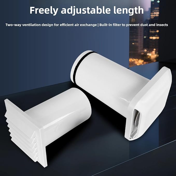 Passive Air Vent, Telescopic ABS Louvered Vent Cover - Image 3