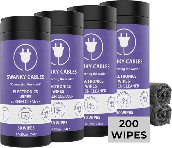 Swanky Cables Screen Cleaner Wipes: Electronic Wipes by SWANKYCABLES