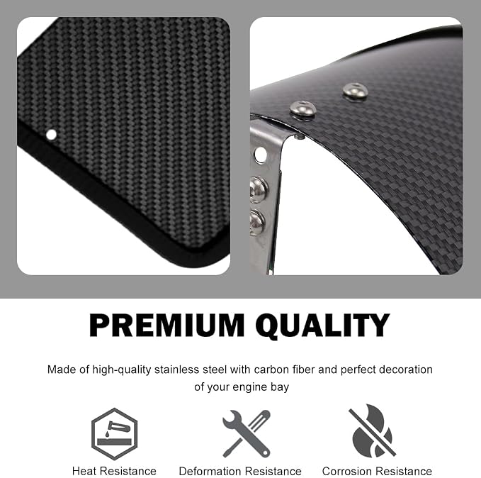 RULLINE Universal Air Intake Filter Cover Heat Shield Stainless Steel Cover - Image 3