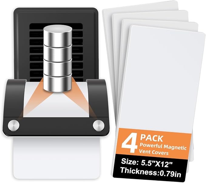 4Pack Magnetic Vent Covers 5.5x12 Strong Neodymium Magnets by NEVESYKCUL