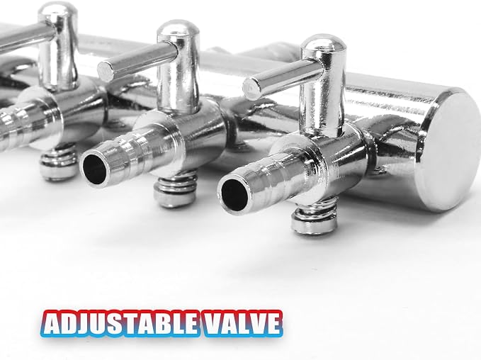 Aquarium Air Pump Valve, Aquarium Air Line Splitter Metal Fish Tank Distributor - Image 3