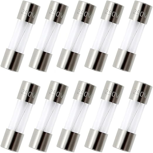 ZUPAYIPA Pack of 10 pcs 500mA F0.5AL Fast-Blow Fuse 0.5A 250V Glass Fuses 0.2 x by ZUPAYIPA