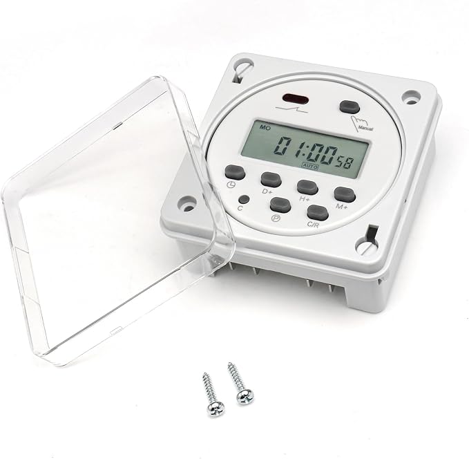 Baomain Time Switch Relay with Waterproof Cover, Digital LCD Programmable Timer - Image 6