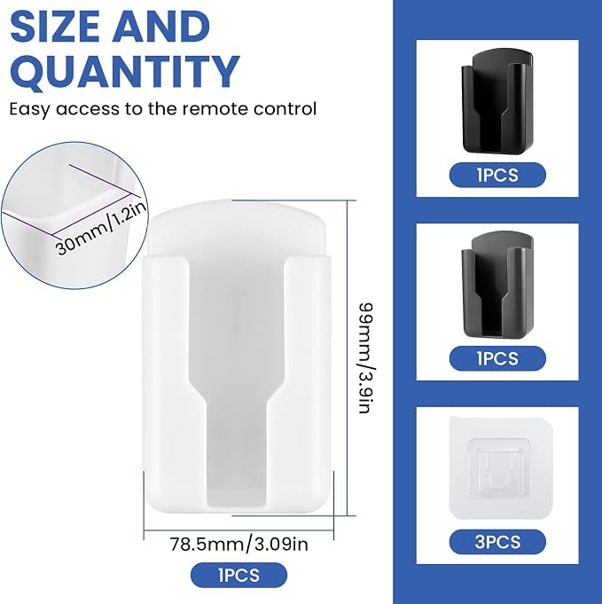 3 Pcs Wall Mount Remote Control Holders, Self Adhesive Media Player Air - Image 2