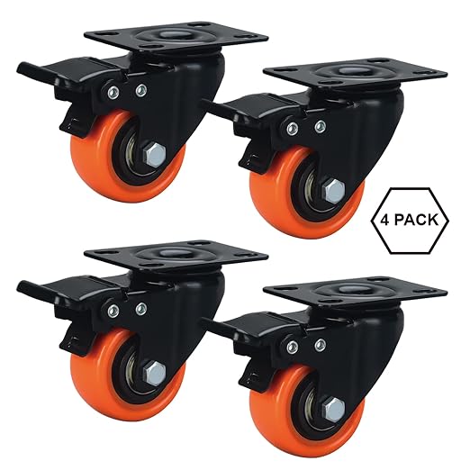 2" Caster Wheels Set of 4, Heavy Duty - Image 5