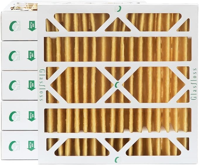 Glasfloss 20x20x4 MERV 11 AC & Furnace 4" Depth Air Filters. Case of 6. Actual by Glasfloss