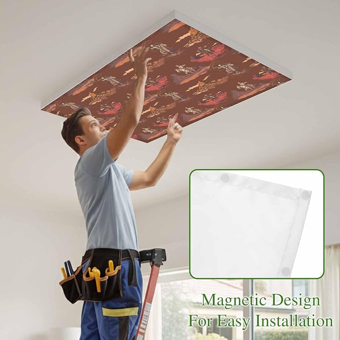 Cowboys Horses 1 Pc Fluorescent Light Cover 4 x 2 Feet, Desert Ethnic Winds - Image 3