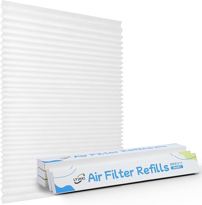 5 Pack 20x25x1 MERV 11 Air Filter Refills, Replaceable Filter Media only by LYJHKJ