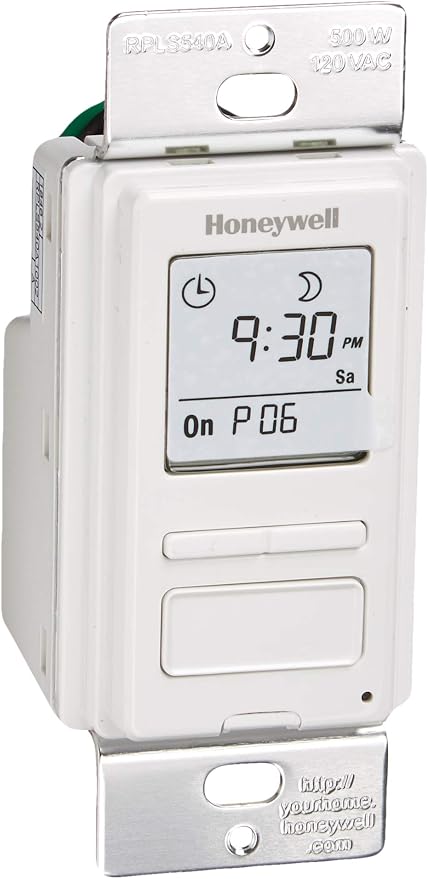 Honeywell RPLS540A ECONOSwitch Programmable Timer Switch, 1.5"D x 1.69"W x - Image 3
