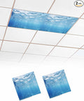 Summer 2 Pcs Fluorescent Light Covers, Ocean Blue Sea Waves Underwater Magnetic by Gsypo