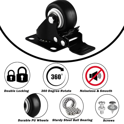 1.5" Casters Set of 28 Heavy-Duty Industrial Caster Wheels - Image 4