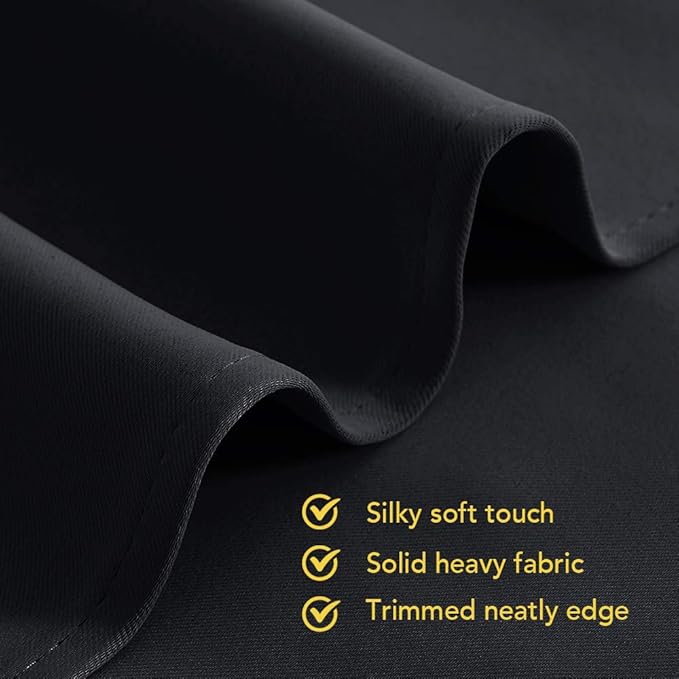 NICETOWN Blackout Draperies Window Curtain Panels, Autumn/Winter Thermal Insulated Solid Grommet Blackout Curtains/Drapes for Living Room (Set of 2, 42 Inch by 54 Inch, Black)