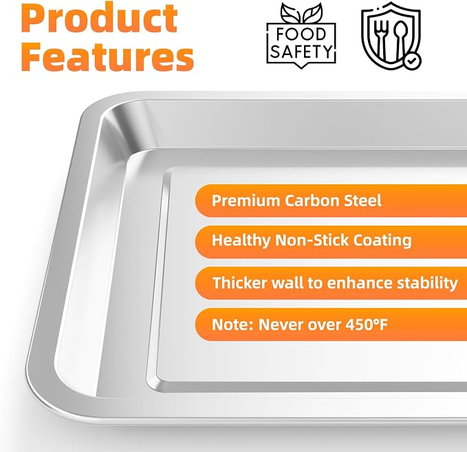 Air Fryer Basket for Oven, 3 Set Stainless Steel Oven Air Fryer Basket and Tray - Image 3