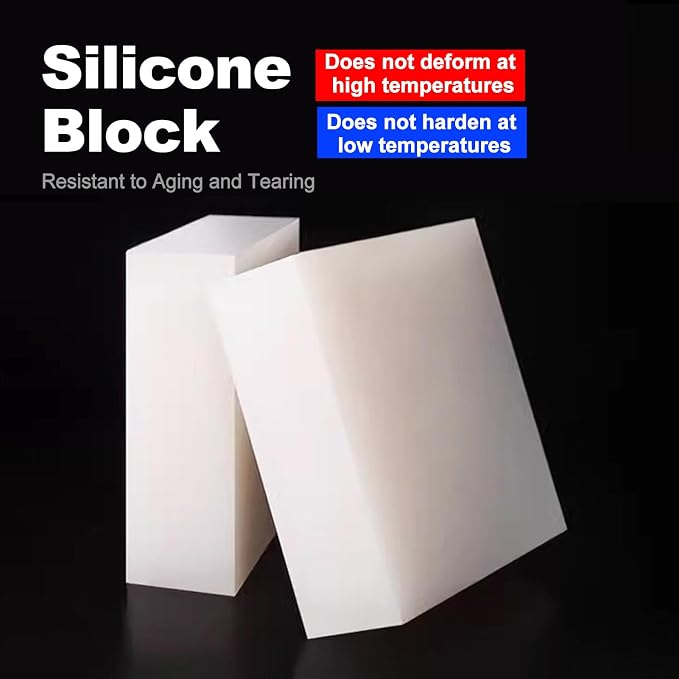 White Silicone Solid Pad 1Pieces Anti-Slip Flat Sealing Mats Block Size Length - Image 8