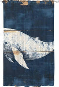 Sheer Curtains 84 Inches Long, Ocean Whale Blue Semi Sheer Curtains Light by Unknown
