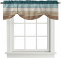 Teal Brown Tie Up Valance Curtains by Unknown