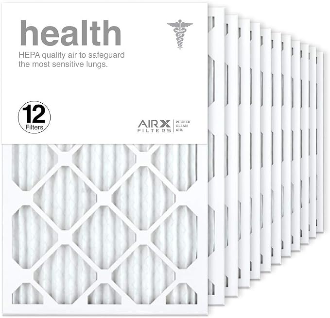 AIRx Air Filter MERV 13 Pleated HVAC AC Furnace Air Filter, Health 12-Pack by AIRXFILTERSWICKEDCLEANAIR