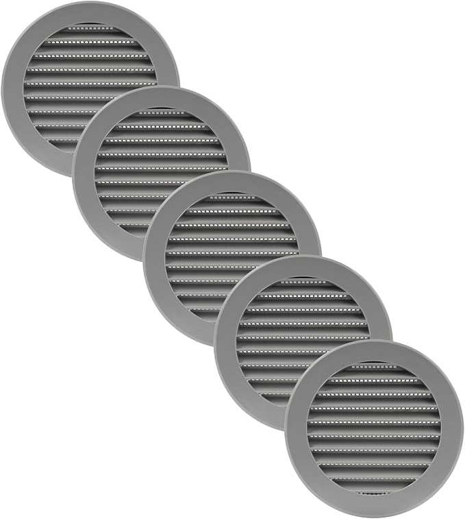 Vent Systems 4'' Inch Gray Pack of 5 Soffit Vent Covers by VentSystems