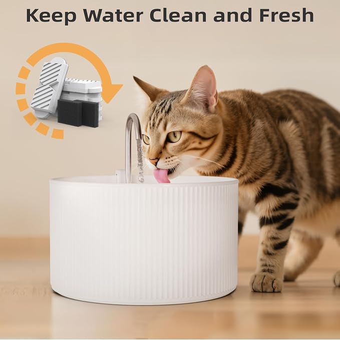 Cat Water Fountain Filters for 74oz/2.2L Ceramic Cat Water Fountain, - Image 7