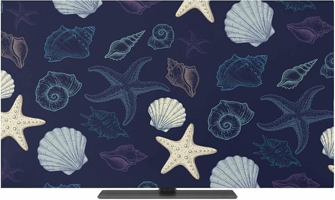 Marine Shell Starfish Conch Indoor TV Cover, Elastic TV Screen Protector by Unknown