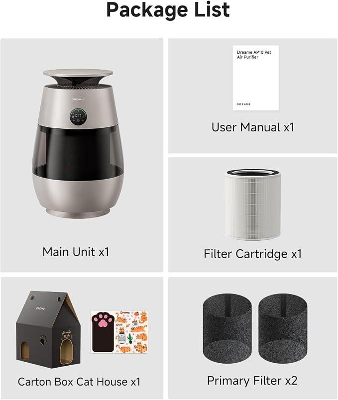 Dreame Pet Air Purifier AP10, Suck Up Floating Cat Dog Hair Dander, NeverChange - Image 9