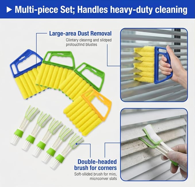 10 Pcs Blind Cleaner Duster Tool, 5 Washable 7-Fingers Dusters Cleaners and 5 - Image 5