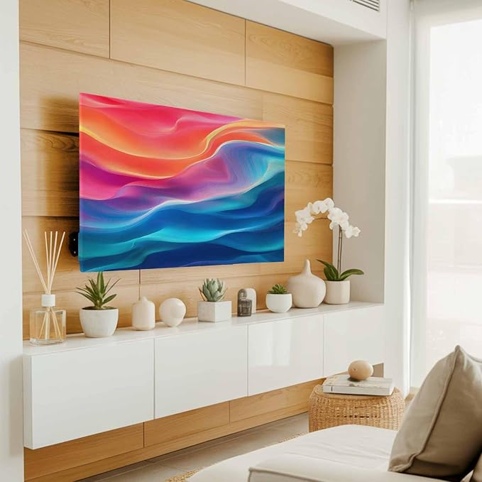 Modern Abstract Water Ripple Ombre Indoor TV Cover, Elastic TV Screen Protector - Image 3