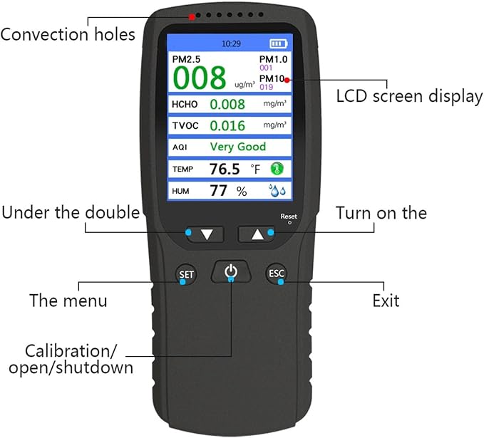Air Quality Monitor Screen Air Quality Monitor, Air Quality Detector Lcd Pm10 - Image 2
